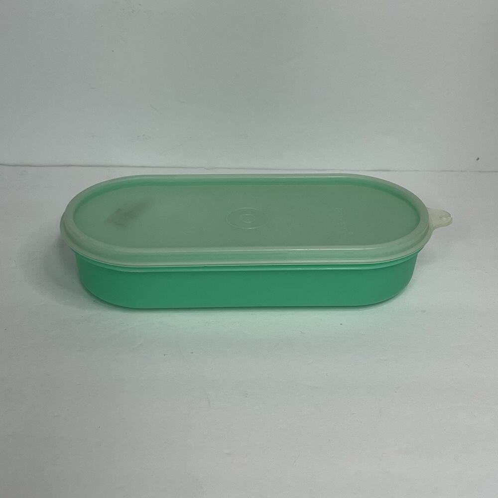 vintage‎ tupperware jadeite green cheese storage container 1375-5 sheer lid